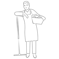 House Cleaners Free Coloring Page for Kids