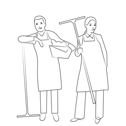 House Keepers Free Coloring Page for Kids