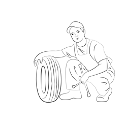 Serviceman Repairman Free Coloring Page for Kids