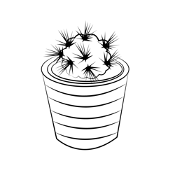 Green Cactus Plant Free Coloring Page for Kids