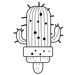 Cactus Popsicle Dessert Free Coloring Page for Kids