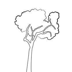 Lovely Green Tree Free Coloring Page for Kids