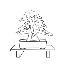 New Bonsai Tree Free Coloring Page for Kids