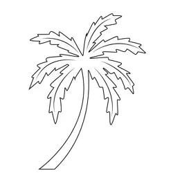 Simple Palm Tree Free Coloring Page for Kids