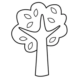 Simple Tree Activity Sheet Free Coloring Page for Kids