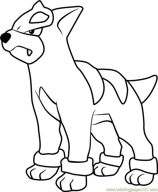 Dark Houndoom Pokemon coloring. More Fire Pokemon Coloring sheets on  hellokids.com