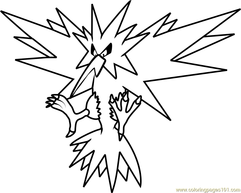 Galarian Zapdos coloring page 