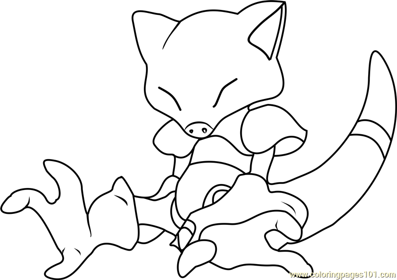 Abra Pokemon Coloring Page for Kids - Free Pokemon Printable Coloring