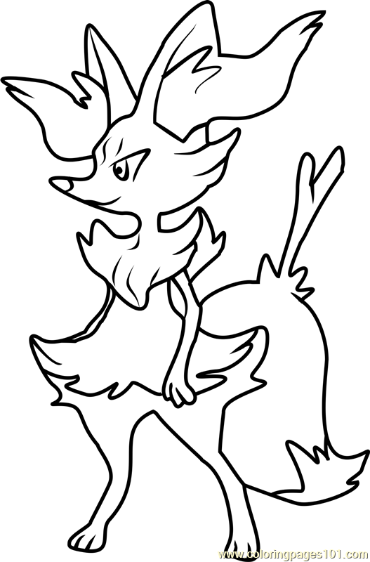 Braixen Pokemon Coloring Page for Kids - Free Pokemon Printable