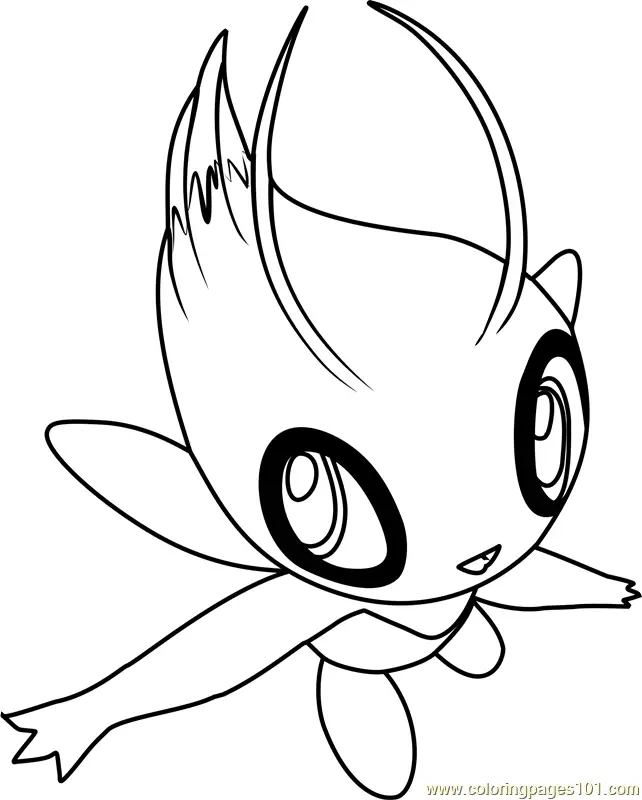 Celebi Pokemon Coloring Page for Kids - Free Pokemon Printable Coloring