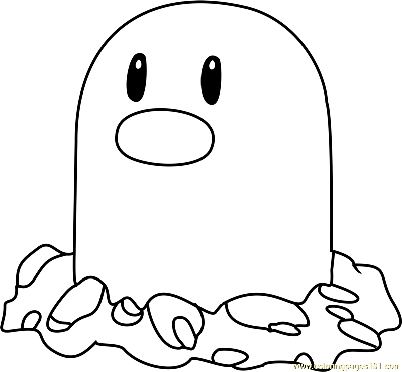 Diglett Pokemon Coloring Page for Kids - Free Pokemon Printable