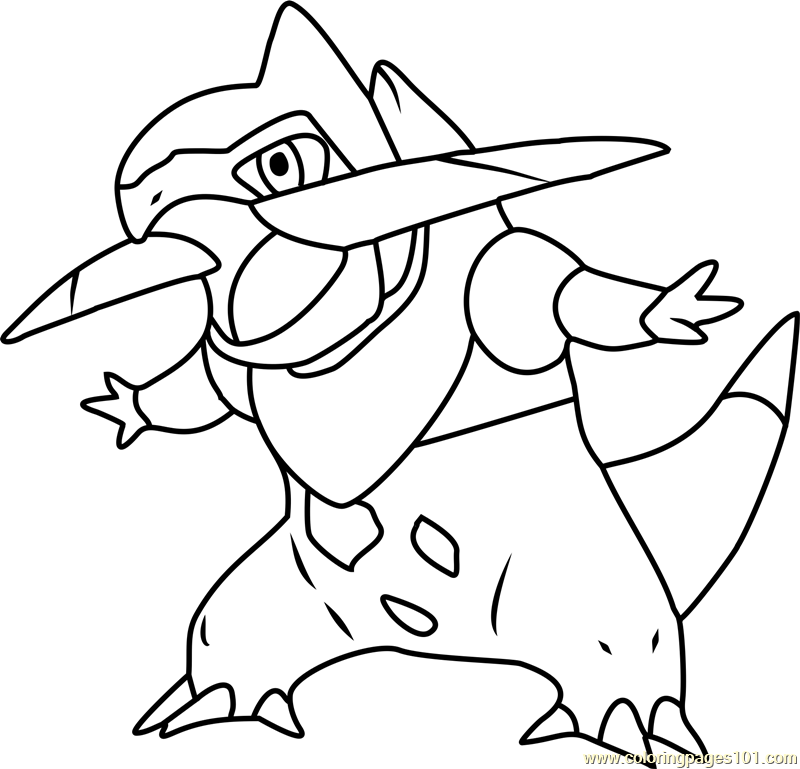 Fraxure Pokemon Coloring Page for Kids - Free Pokemon Printable