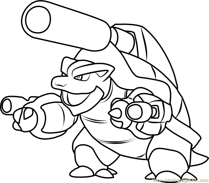 Mega Blastoise Pokemon Coloring Page for Kids - Free Pokemon Printable
