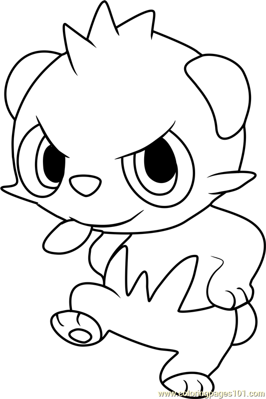 Pancham Pokemon Coloring Page for Kids - Free Pokémon Printable