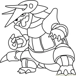 Aggron Pokemon Free Coloring Page for Kids