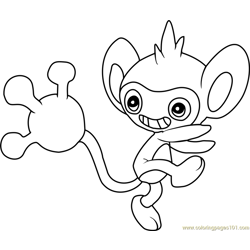 Aipom Pokemon Free Coloring Page for Kids