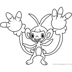 Ambipom Pokemon Free Coloring Page for Kids