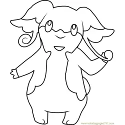 Audino Pokemon Free Coloring Page for Kids