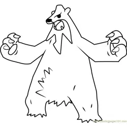 Beartic Pokemon Free Coloring Page for Kids