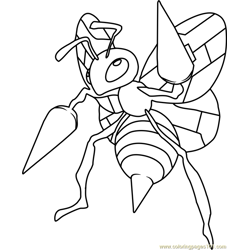Beedrill Pokemon Free Coloring Page for Kids