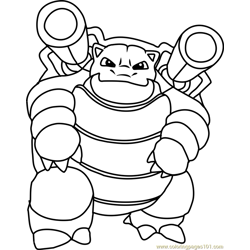Blastoise Pokemon Free Coloring Page for Kids