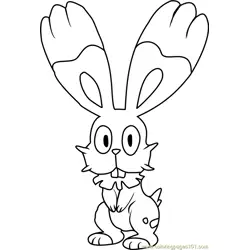 Bunnelby Pokemon Free Coloring Page for Kids
