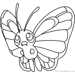 Butterfree Pokemon Free Coloring Page for Kids