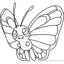 Butterfree Pokemon Free Coloring Page for Kids