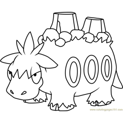Camerupt Pokemon Free Coloring Page for Kids