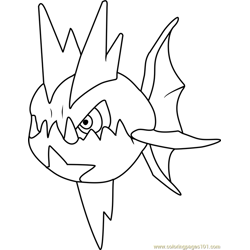 Carvanha Pokemon Free Coloring Page for Kids