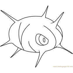 Cascoon Pokemon Free Coloring Page for Kids
