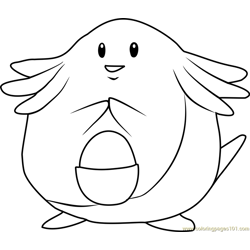 Chansey Pokemon Free Coloring Page for Kids
