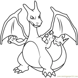 Charizard Pokemon Free Coloring Page for Kids