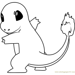 Charmander Pokemon Free Coloring Page for Kids