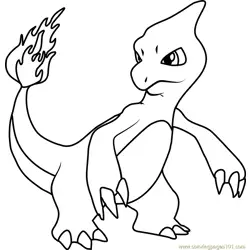 Charmeleon Pokemon Free Coloring Page for Kids