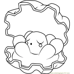 Clamperl Pokemon Free Coloring Page for Kids
