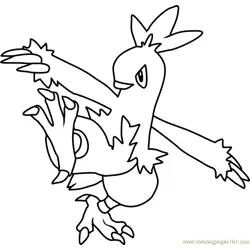 Combusken Pokemon Free Coloring Page for Kids