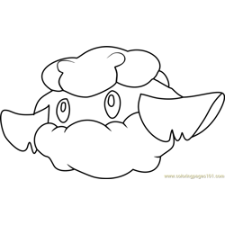 Cottonee Pokemon Free Coloring Page for Kids