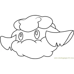 Cottonee Pokemon Free Coloring Page for Kids