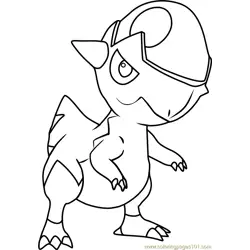 Cranidos Pokemon Free Coloring Page for Kids