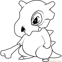 Cubone Pokemon Free Coloring Page for Kids