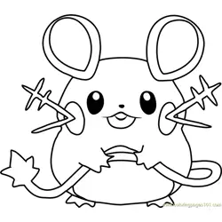 Dedenne Pokemon Free Coloring Page for Kids