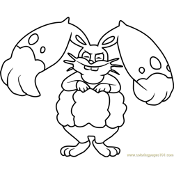 Diggersby Pokemon Free Coloring Page for Kids