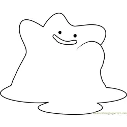 Ditto Pokemon Free Coloring Page for Kids