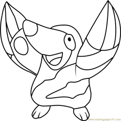 Drilbur Pokemon Free Coloring Page for Kids
