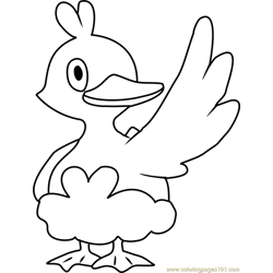 Ducklett Pokemon Free Coloring Page for Kids