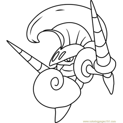 Escavalier Pokemon Free Coloring Page for Kids