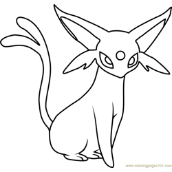 Espeon Pokemon Free Coloring Page for Kids