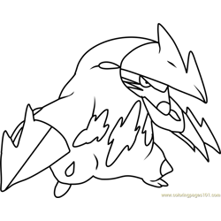 Excadrill Pokemon Free Coloring Page for Kids