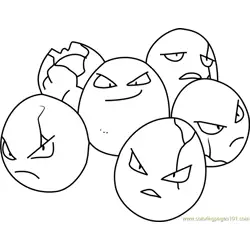Exeggcute Pokemon Free Coloring Page for Kids